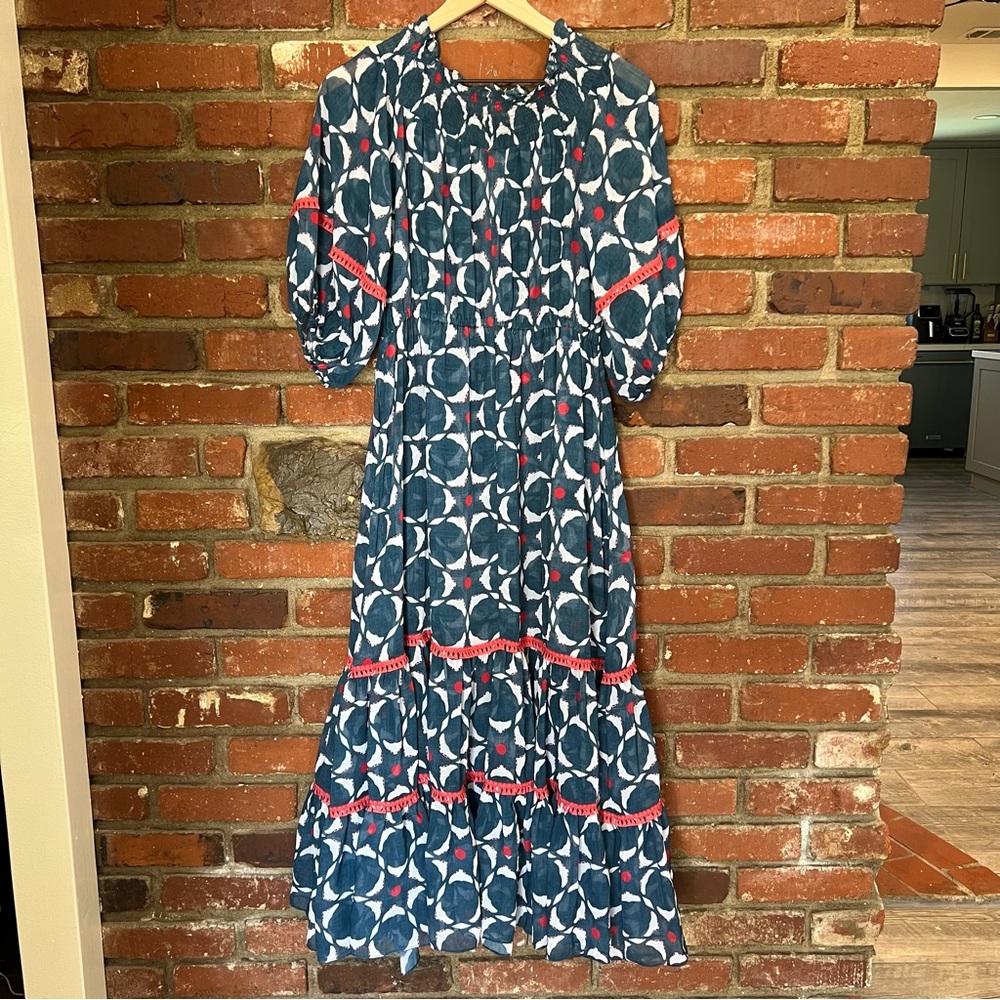 Anthropologie Sachin & Babi women’s size 8 mosaic off the shoulder midi dress - Picture 2 of 13